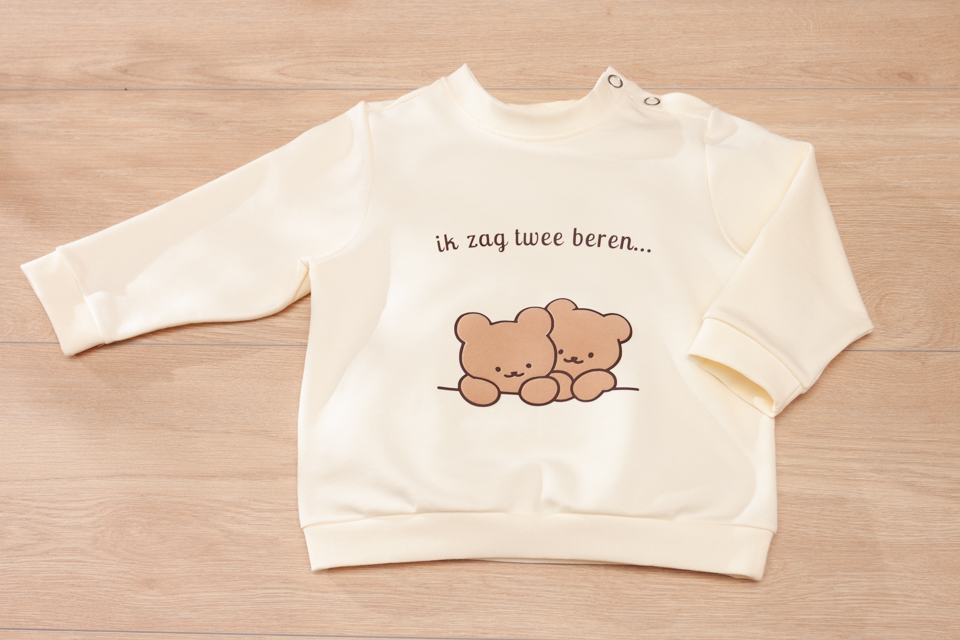 Trui crème 86/92 ik zag twee beren